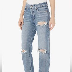 Lucky Brand Zoe High Rise Straight Leg Distressed Blue Jeans in Size 0/25